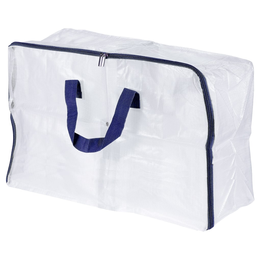 Closet Storage Bags, Extra Large Foldable Clothes Organizer Tote Bag, Navy Blue