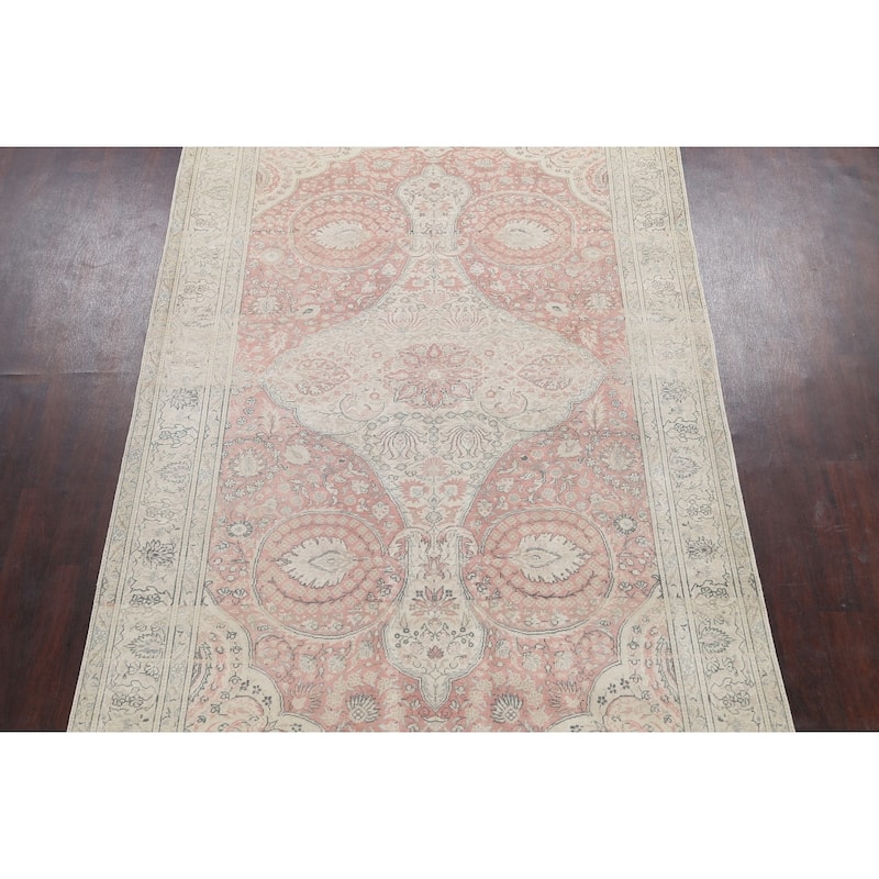 Vintage Muted Traditional Tabriz Persian Area Rug Wool Hand-knotted - 6'4" x 10'5"