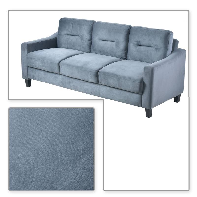 Modern Minimalist Velvet Upholstered Sofa with Plastic Legs