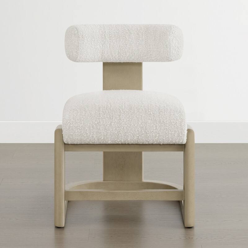 Spruce & Spring Arya Upholstered Boucle Dining Chair with Solid Wood Frame