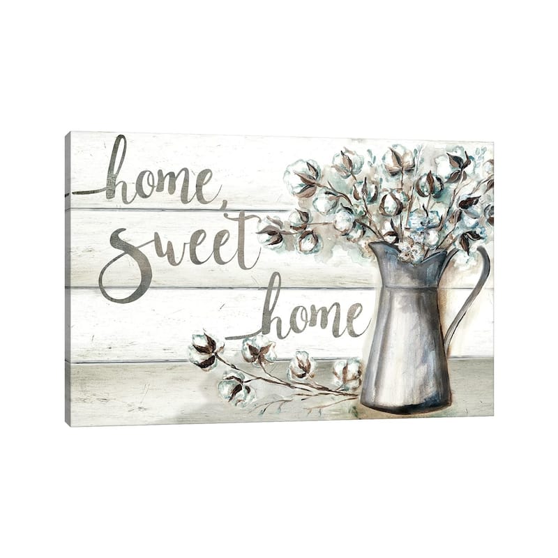 iCanvas "Farmhouse Cotton Home Sweet Home" by Tre Sorelle Studios Canvas Print