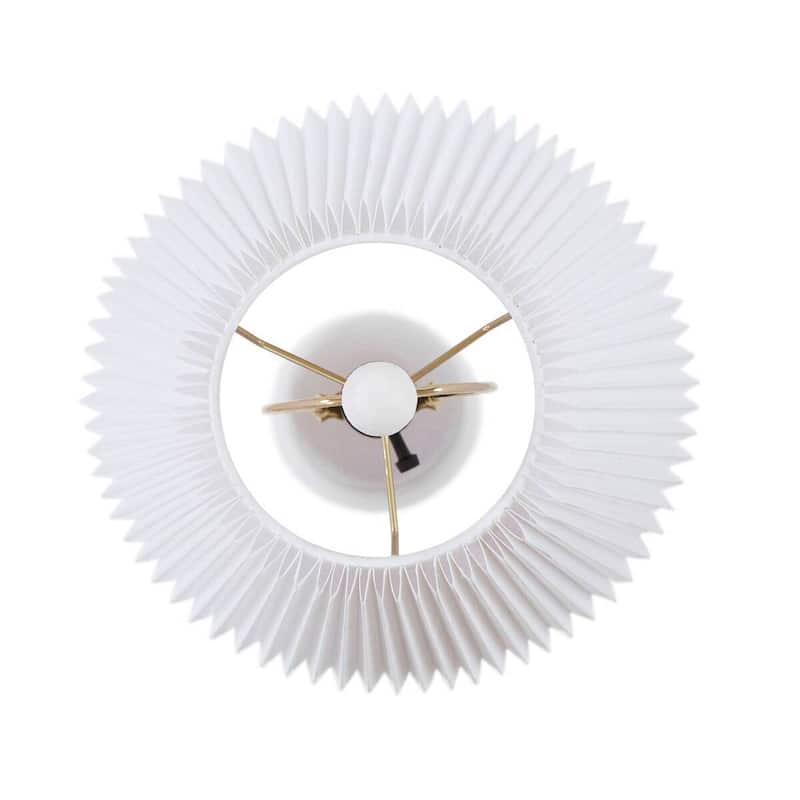 Textured Ceramic Table Lamp with Fluted Fabric Shade White See below