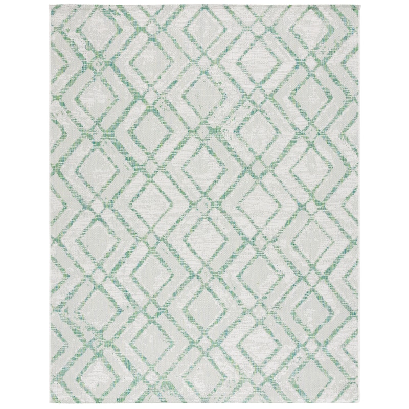 SAFAVIEH Courtyard Irlinda Transitional Indoor/Outdoor Rug - 9' x 12' - Ivory/Green