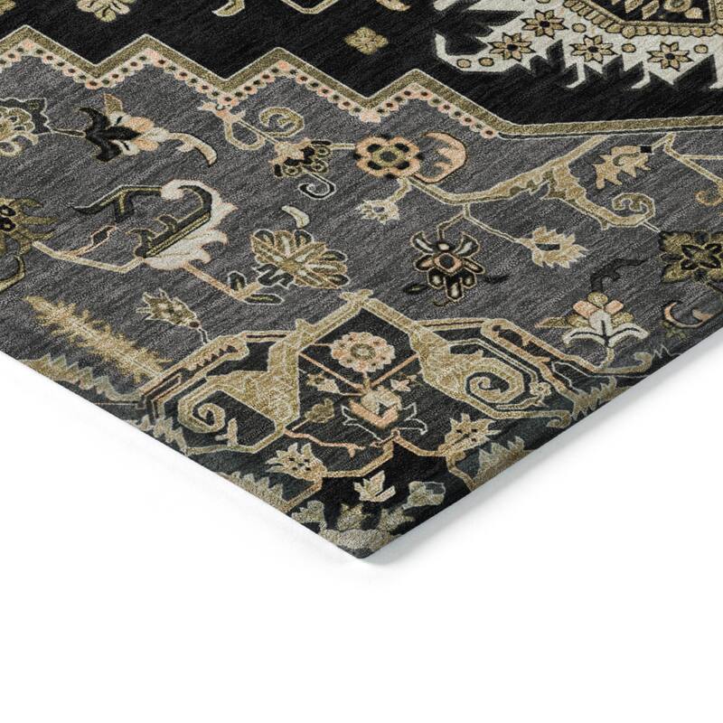 Machine Washable Indoor/ Outdoor Persian Traditional Chantille Rug