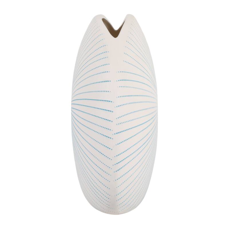 Round Shell Ceramic Vase - Stylish Dotted Pattern Flower Vase
