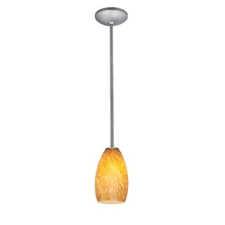 Access Lighting Janine 1 Light Brushed Steel Downrod Pendant
