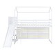 preview thumbnail 4 of 10, Twin Wood Loft Bed with Slide and Storage Shelves