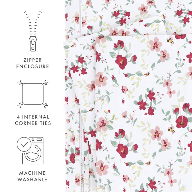 Simply Soft Oversized 3 Piece Blossoms Print Duvet Cover Set