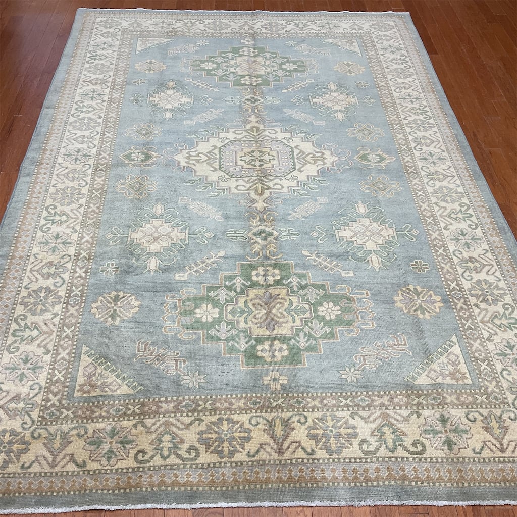 HERAT ORIENTAL Handmade Kazak Wool Rug - 6'4" x 9'2"