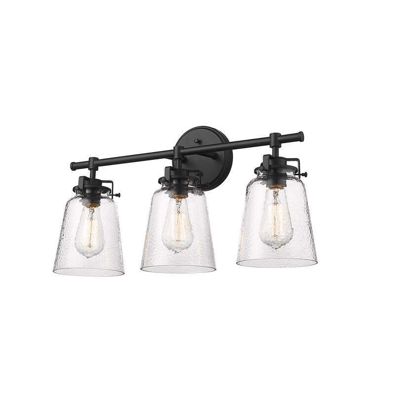 Millennium Lighting Amberose Vanity Light with Hammered Glass Shades