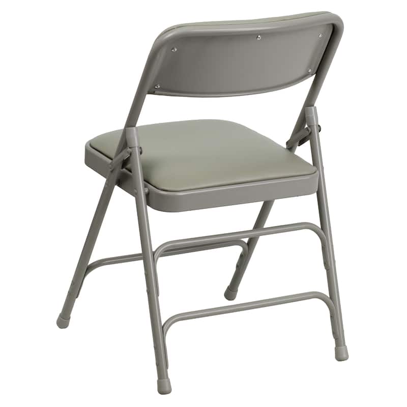Set of 2 Metal Folding Chairs with Padded Seats