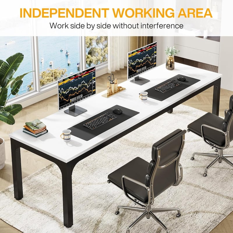 78.7" Extra Long Computer Desk/Table, Work Desk, Double Workstation Desk for Home Office