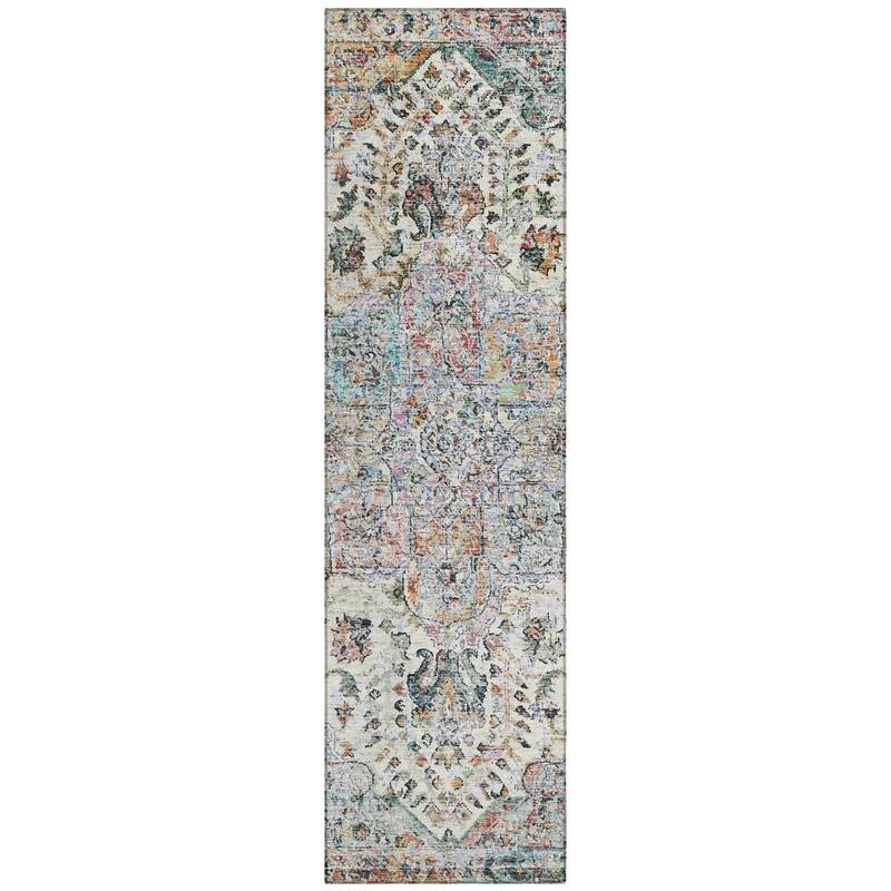 Machine Washable Indoor/Outdoor Traditional Chantille Rug