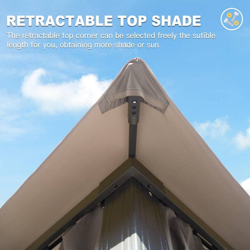10x20FT, Outdoor Gazebo with Double Roofs