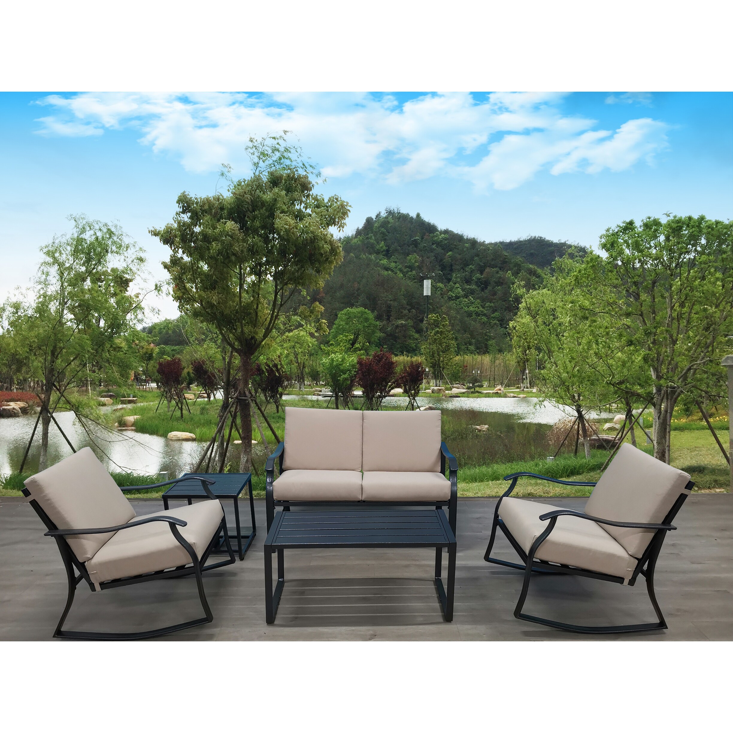 Steel garden sofa set deals