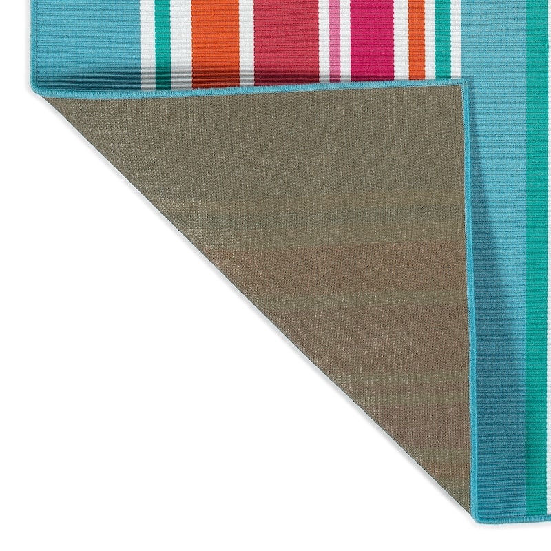 Voavah Lt Blue Hand-Made Flatweave Indoor/Outdoor Area Rug