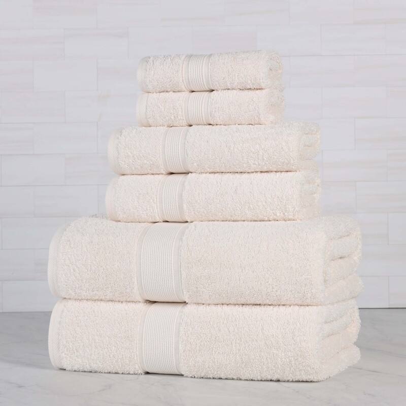 Superior Oregon Organic Cotton Solid 6-Piece Towel Set - Ivory
