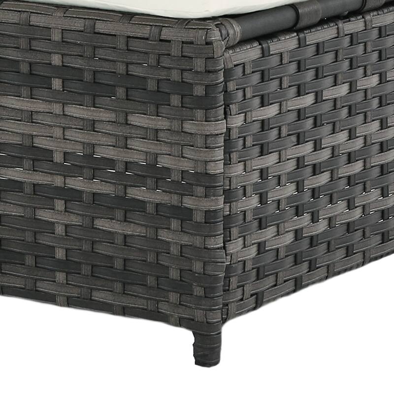 Outdoor Wicker Patio Conversation Furniture Set with Table and Cushion