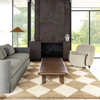 Louie Diamond Checkerboard Jute Area Rug