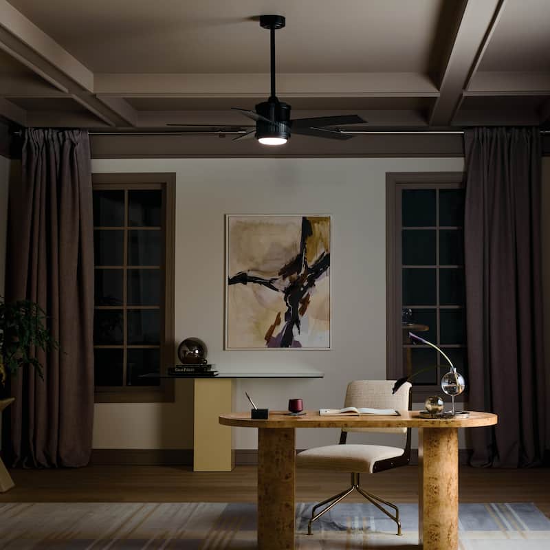 Kichler 300048 Brahm 48" 5 Blade Indoor LED Ceiling Fan with Remote