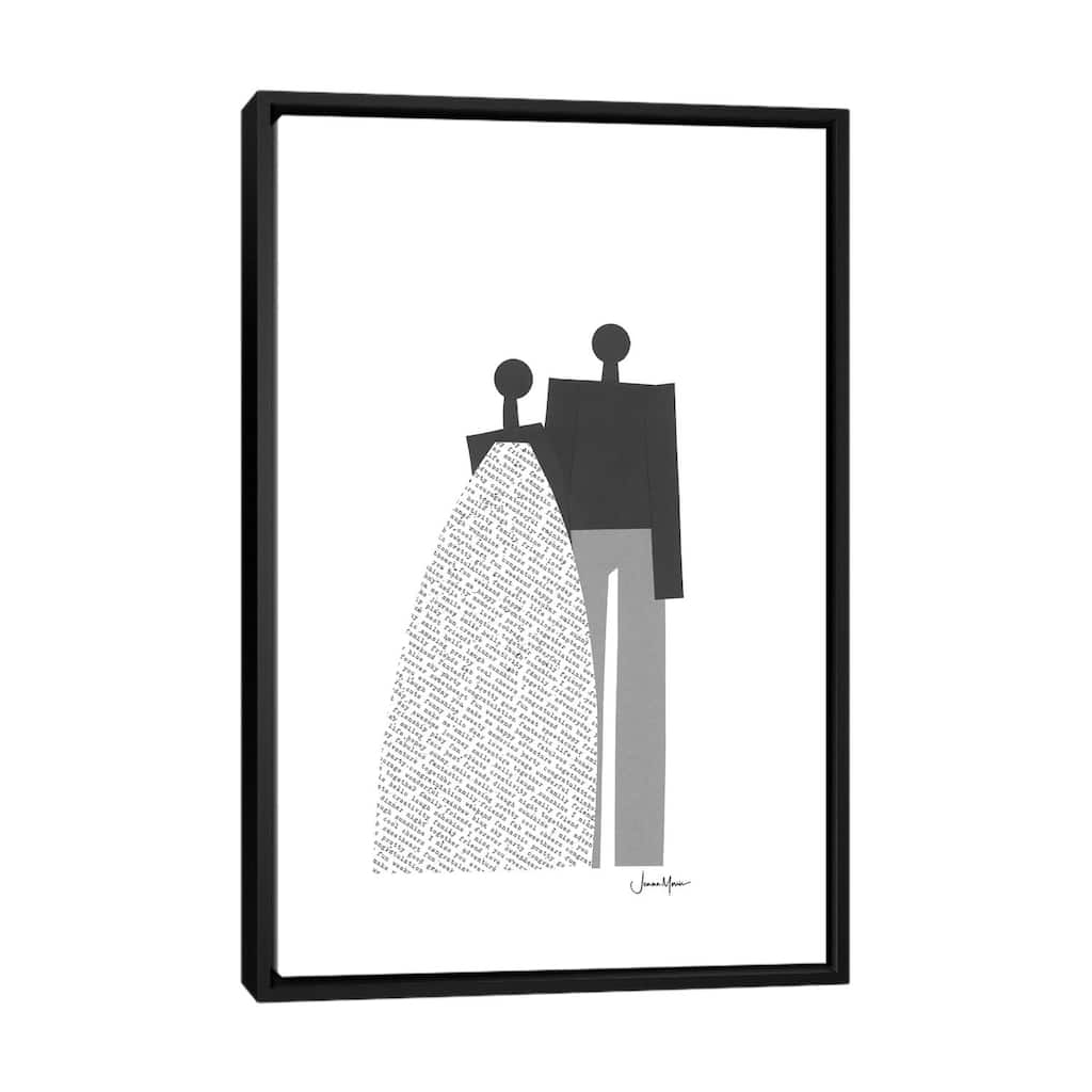 iCanvas "African Wedding Couple In Black & White" by LouLouArtStudio Framed Canvas Print