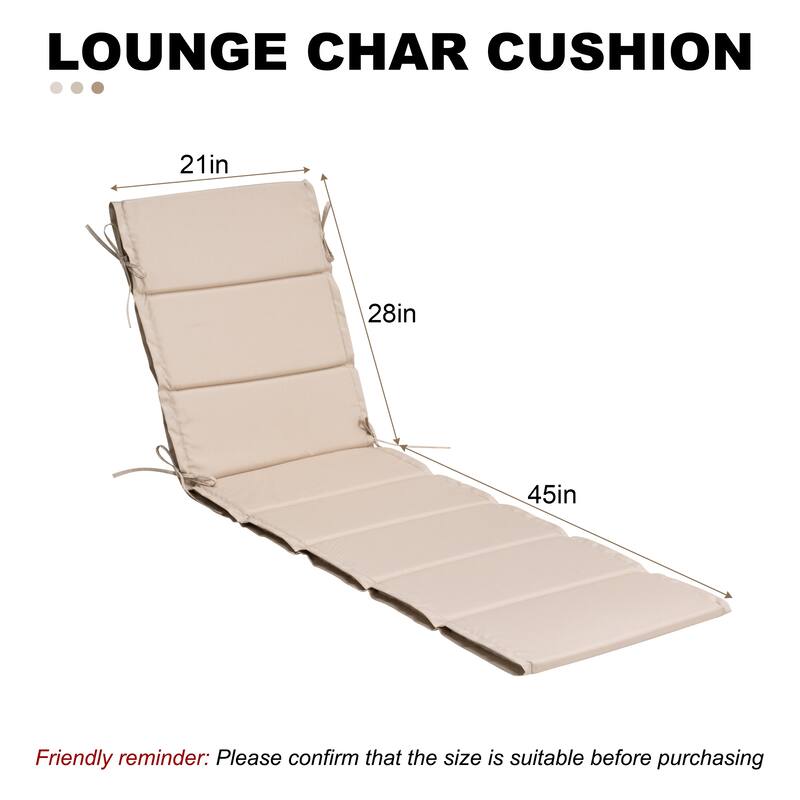 VredHom Outdoor Patio Chaise Lounge Rollable Cushion Lounger Pad