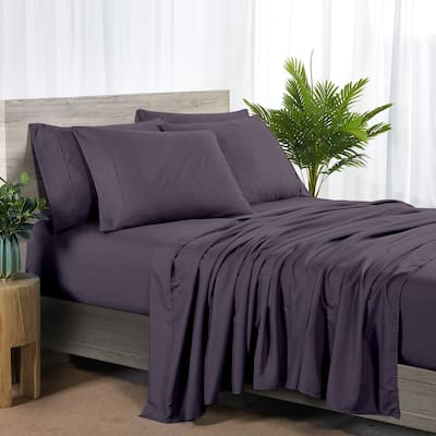 Bibb Home 2000 Count 6-Piece Rayon from Bamboo Sheet Set