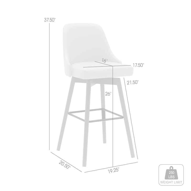 Sicily Faux Leather or Fabric Upholstered Swivel Counter or Bar Stool