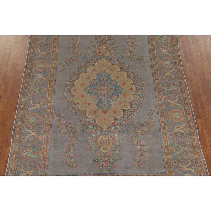 Over-Dyed Tabriz Persian Vintage Rug Hand-Knotted Wool Carpet - 8'3"x 11'5"