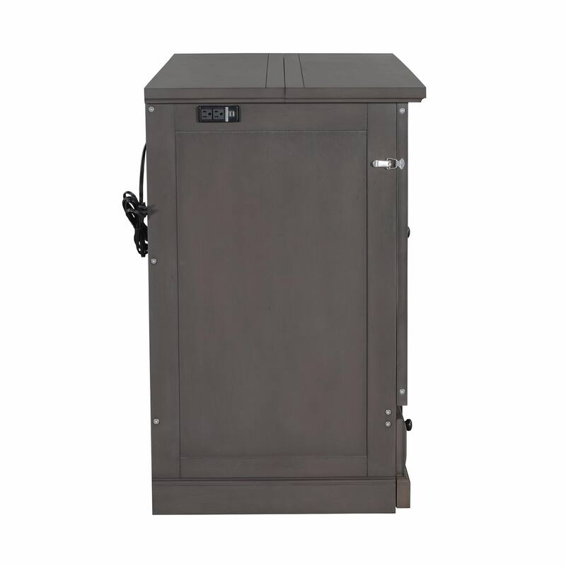 Solid Pine Murphy Bed Chest - Cube Cabinet Bed with Charging Station and Large Storage Drawer