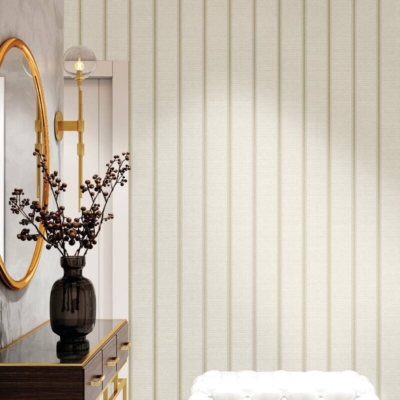 Galerie Wallcoverings Classic Italian Collection Silky Stripe Vinyl on Non-woven Metallic Wallpaper Roll