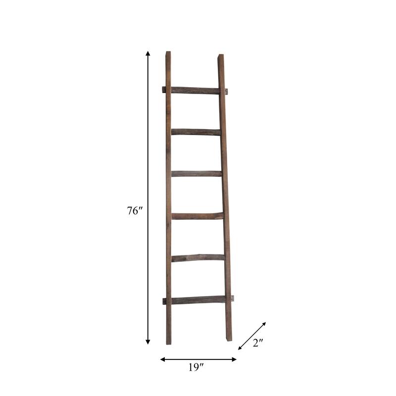Sagebrook Home Rustic 6ft Tall Blanket Ladder, Decorative Freestanding Ladder For Storage - 19" x 2" x 76"
