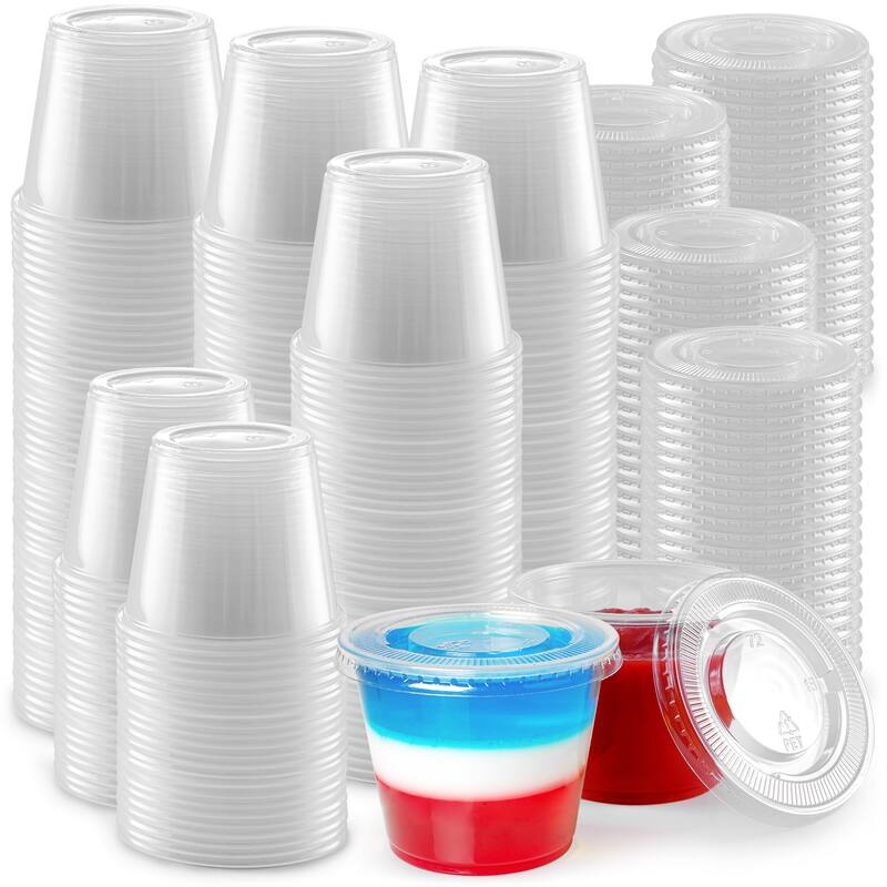 Zulay Kitchen Plastic Portion Cup Condiment Container with Lids by Simple Craft