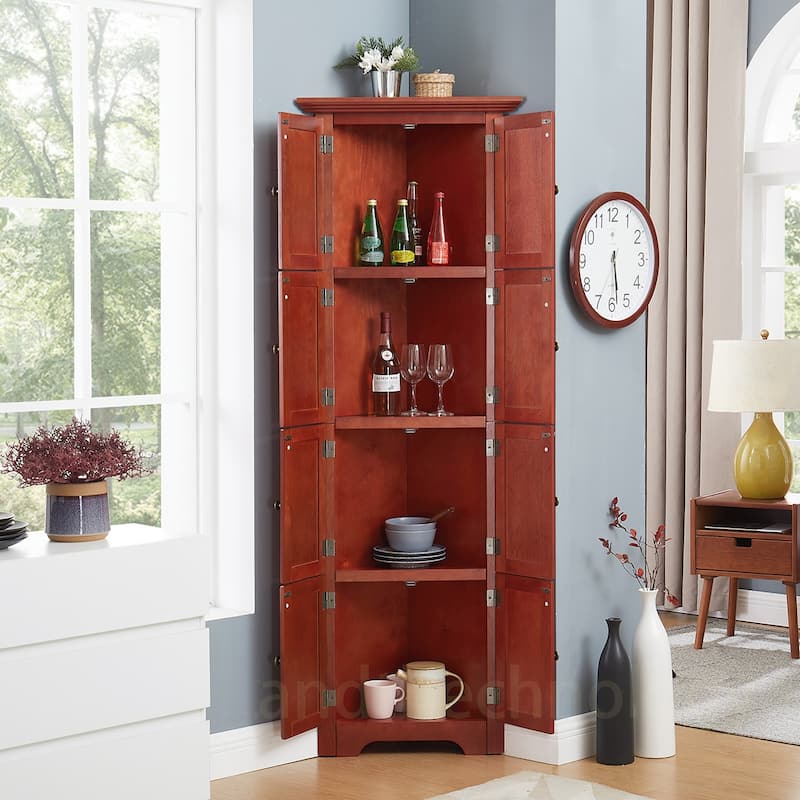 4-Tier Corner Tall Storage Cabinet