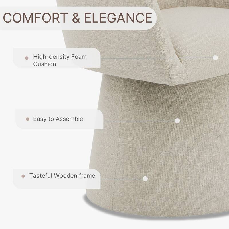 Evie Modern Upholstered Fabric Swivel Dining Chair