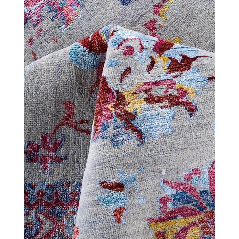 Ikat One-of-a-Kind Hand-Knotted Area Rug, Gray - 8' 3" x 10' 4"