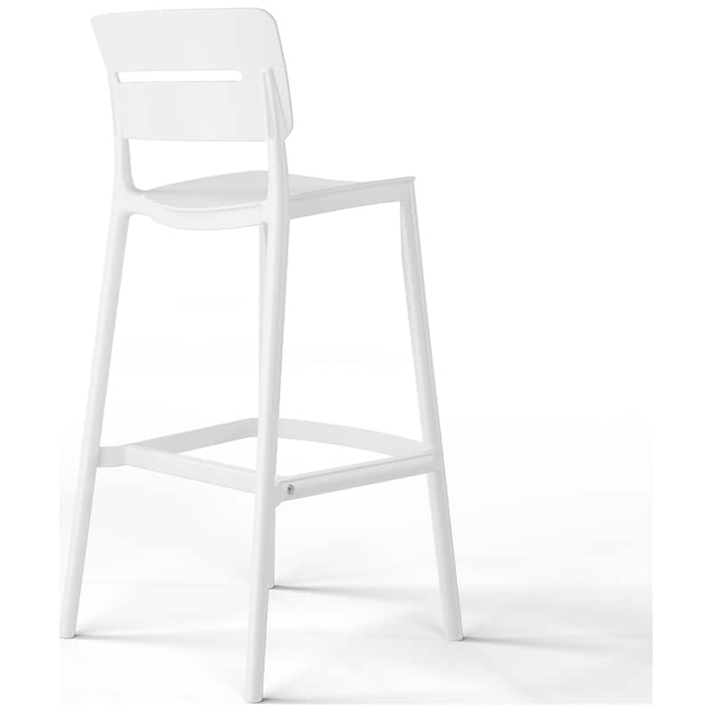 Frond and Form 29.5" Outdoor Patio Poly Plastic Bar Stool (Set of 2)