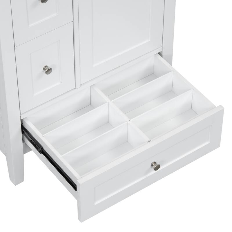 24-Inch Bathroom Vanity with Storage, Adjustable Shelf