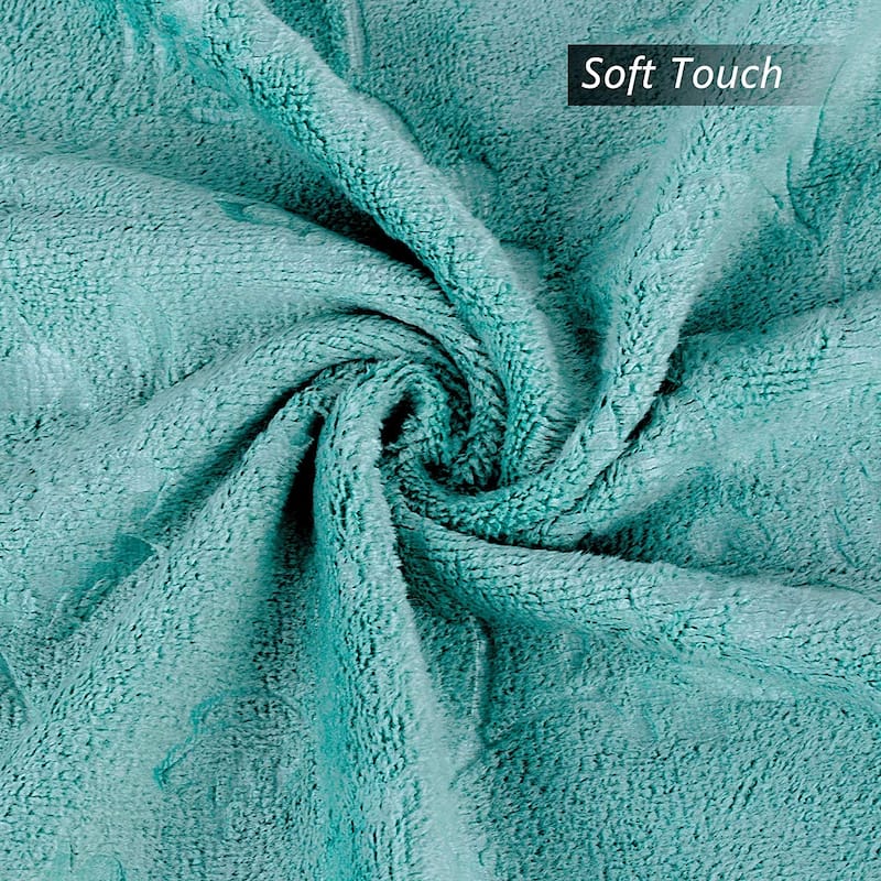 Oversized Diamond/Floral Embossed Bath Towel Set Elegant Towel 30"x60"