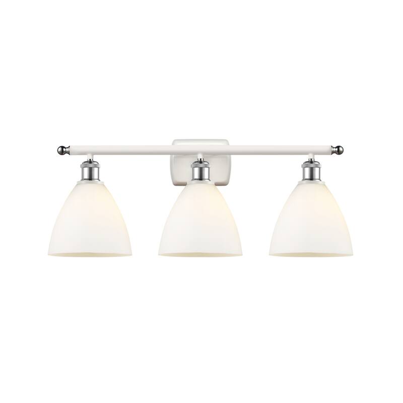 Innovations Lighting 516-3W-11-28 Bristol Vanity Bristol 3 Light 28" - White and Polished Chrome / Matte White