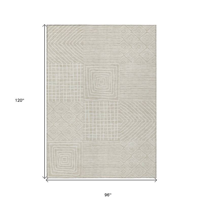 HomeRoots Geometric Transitional Rectangle Outdoor Rug