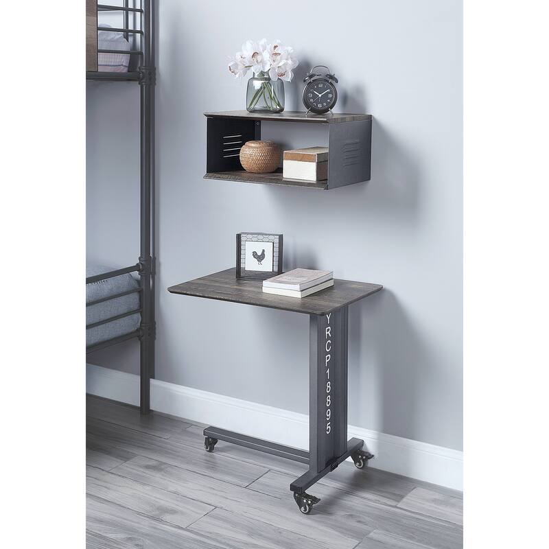 Tasker Accent Table and Wall Shelf Set