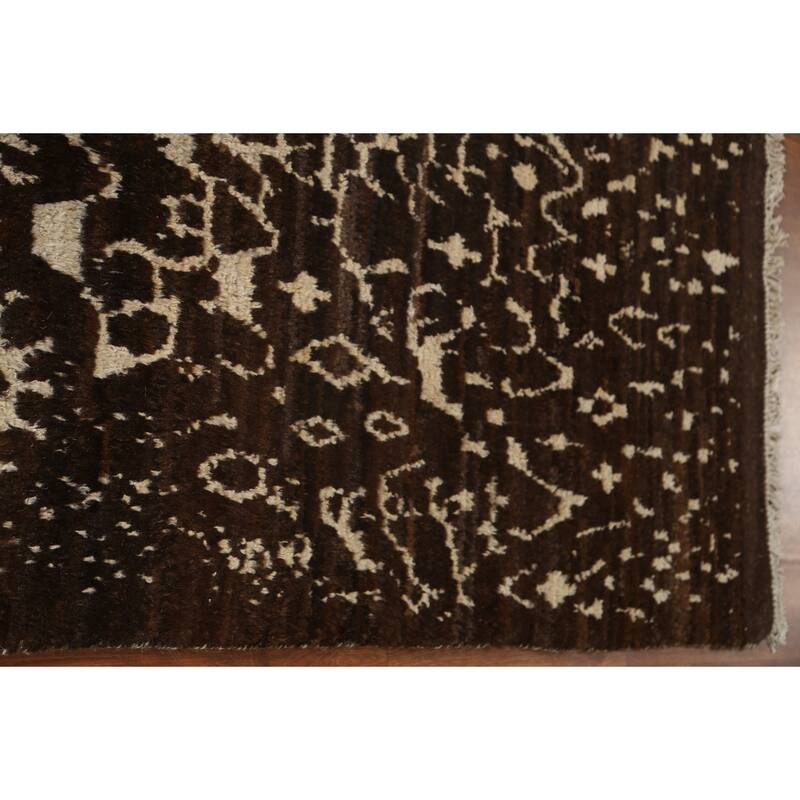 Tribal Moroccan Oriental Wool Area Rug Hand-knotted Office Carpet - 5'4" x 8'5"