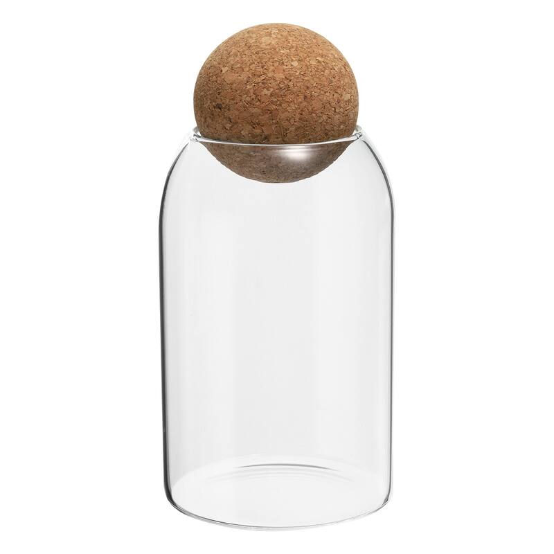 17oz Glass Storage Container with Ball Cork Kitchen Glass Jar Candy Jars - Transparent
