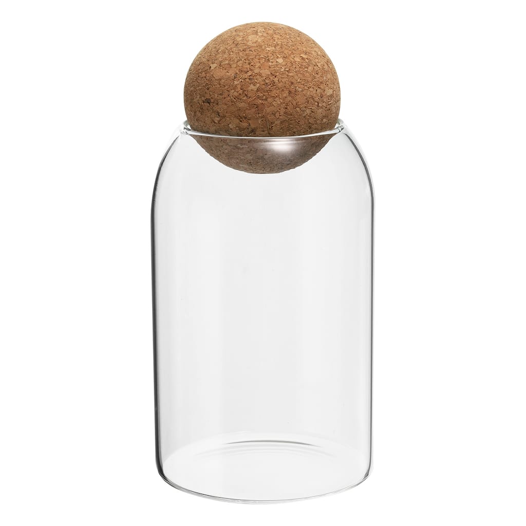 17oz Glass Storage Container with Ball Cork Kitchen Glass Jar Candy Jars - Transparent