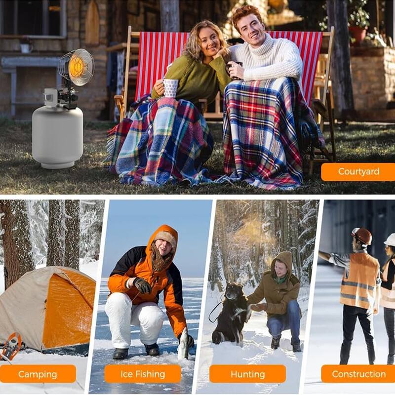 CAMPLUX Outdoor Propane Tanktop Heater with Tip-Over Switch , Single Burner Heavy Duty Steel 15,000 BTU