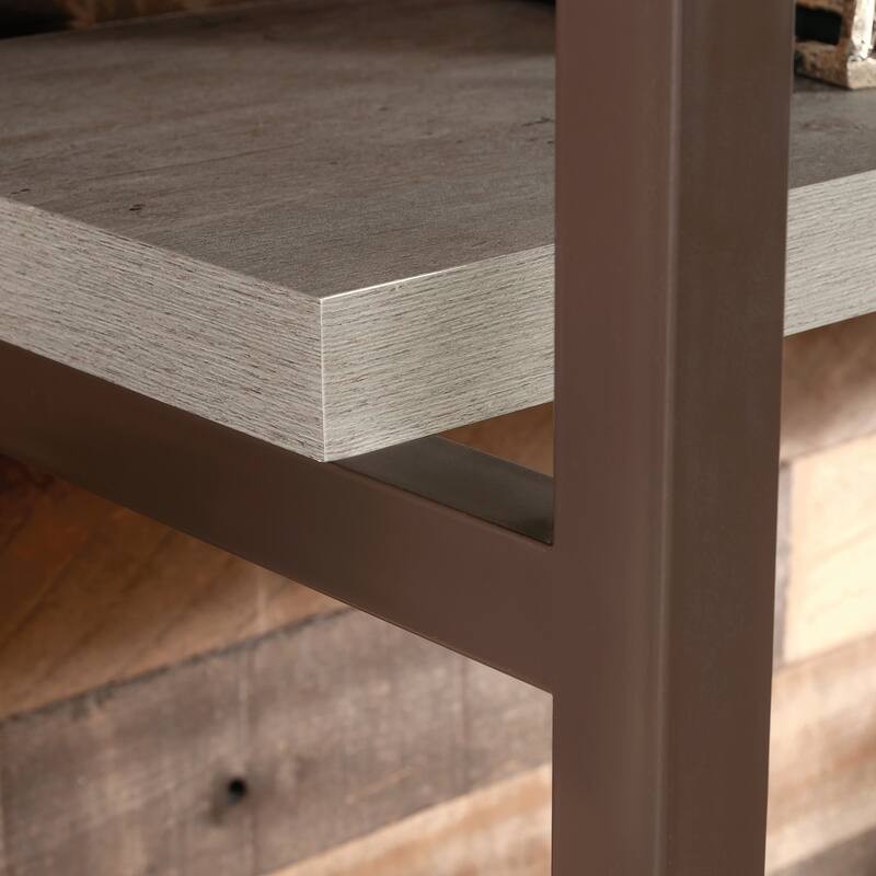 Wood Hutch with 1-Inch Thick Top, Brown - 60.00" W x 16.54" D x 42.28" H