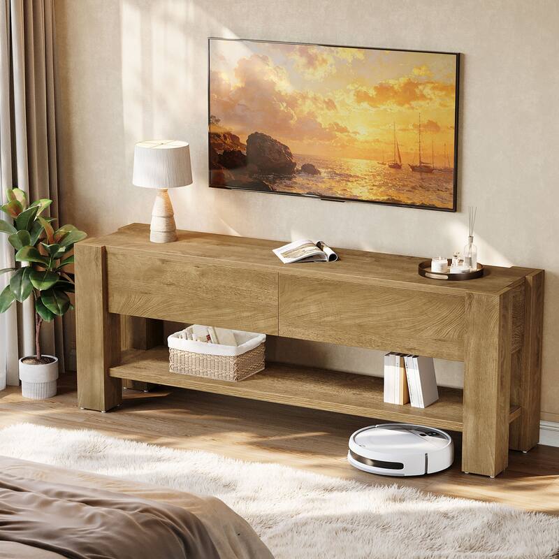 63" TV Stand with Drawers, Media Console with Storage for Living Room