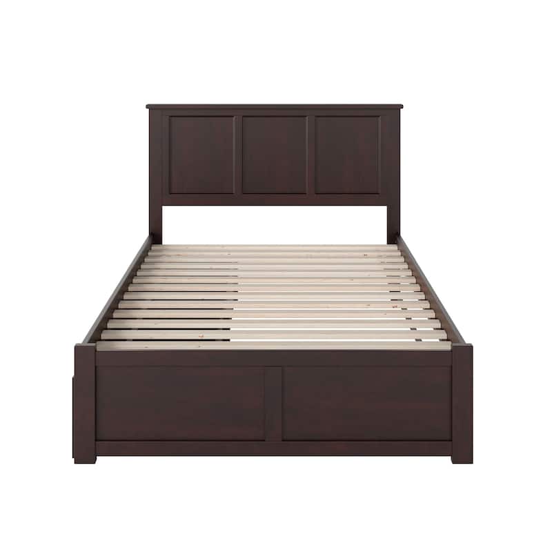 Madison Full Platform Bed with 2 Drawers in Espresso