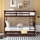 preview thumbnail 94 of 105, Modern Style Wooden Bunk Bed with Ladders and Two Storage Drawers Espresso - Twin